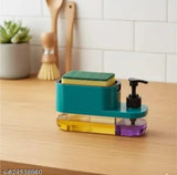 3 in 1 soap pump Dispnecer With Sponge Holder - Kichen Sink & Bathroom