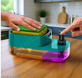 3 in 1 soap pump Dispnecer With Sponge Holder - Kichen Sink & Bathroom