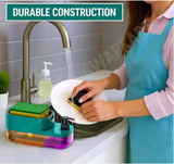 3 in 1 soap pump Dispnecer With Sponge Holder - Kichen Sink & Bathroom